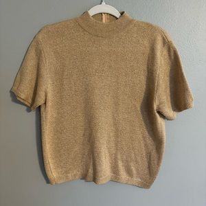 Gold vintage short sleeve sweater